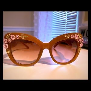 Blush Sunglasses with Floral Details